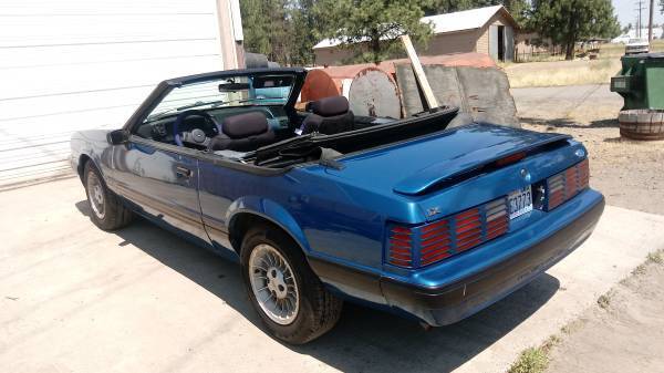 1989 Blue Ford Mustang Convertible