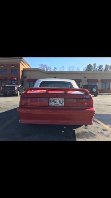 1989 Red w/ White Top Ford Mustang Convertible