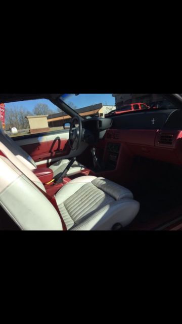 1989 Red w/ White Top Ford Mustang Convertible