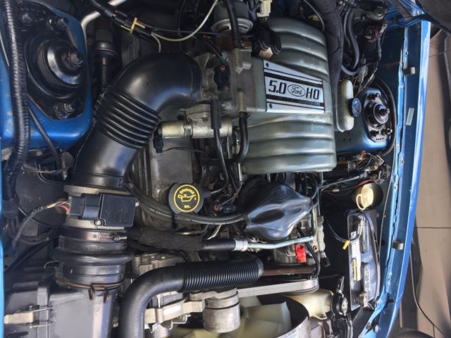 1989 Blue/Silver Ford Mustang Convertible
