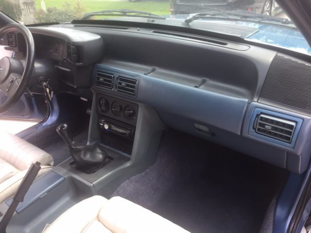 1989 Blue/Silver Ford Mustang Convertible