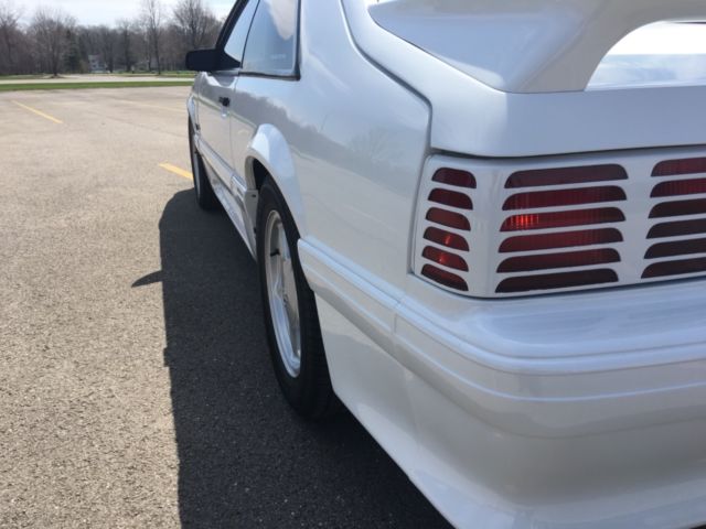 1989 White Ford Mustang Hatchback