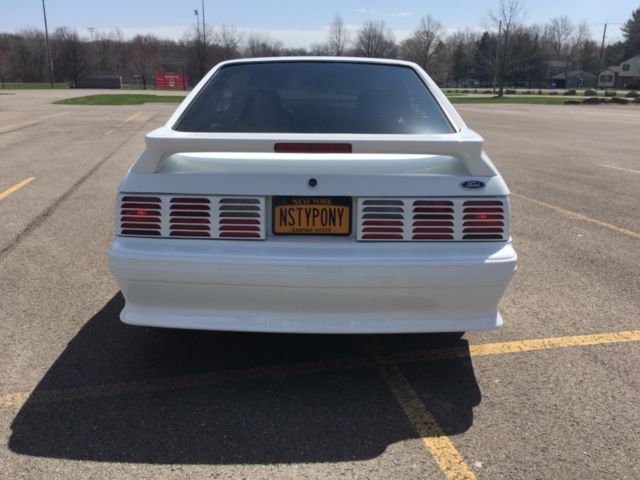 1989 White Ford Mustang Hatchback