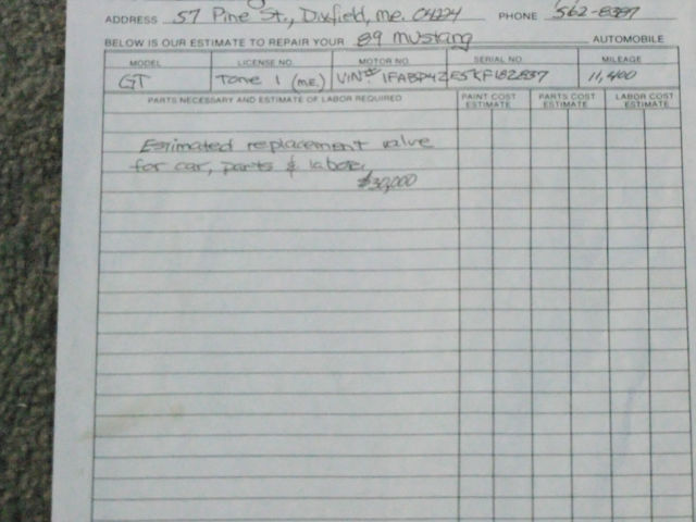 1989 red Ford Mustang Hatchback