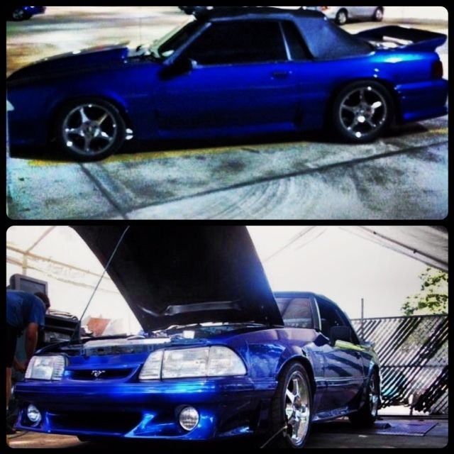 1989 Viper Blue Pearl Ford Mustang Convertible