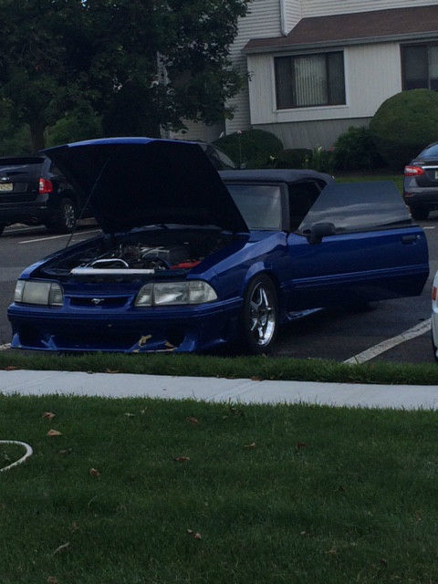 1989 Viper Blue Pearl Ford Mustang Convertible