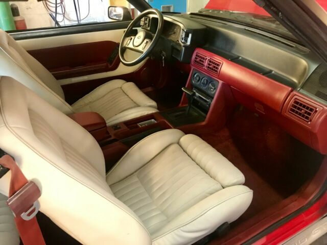 1989 Red Ford Mustang Convertible