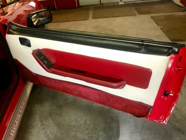 1989 Red Ford Mustang Convertible