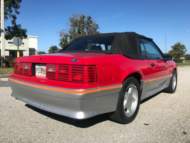 1989 Red Ford Mustang Convertible