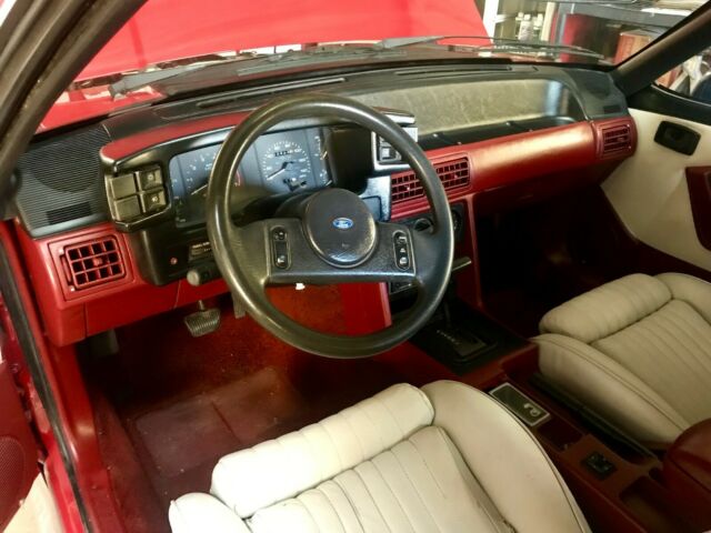 1989 Red Ford Mustang Convertible