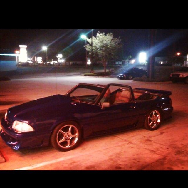 1989 Viper Blue Pearl Ford Mustang Convertible