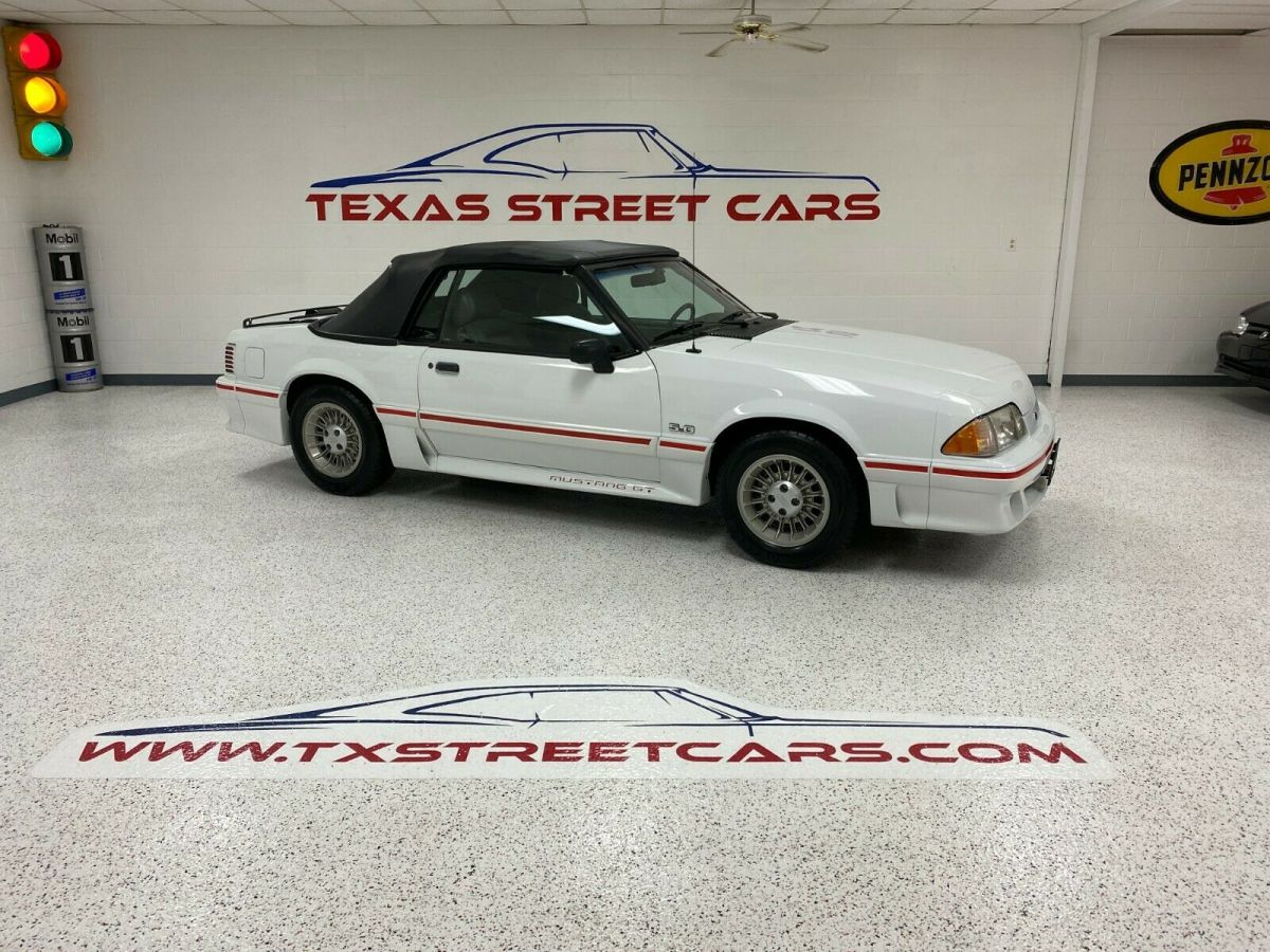 1989 White Ford Mustang Convertible