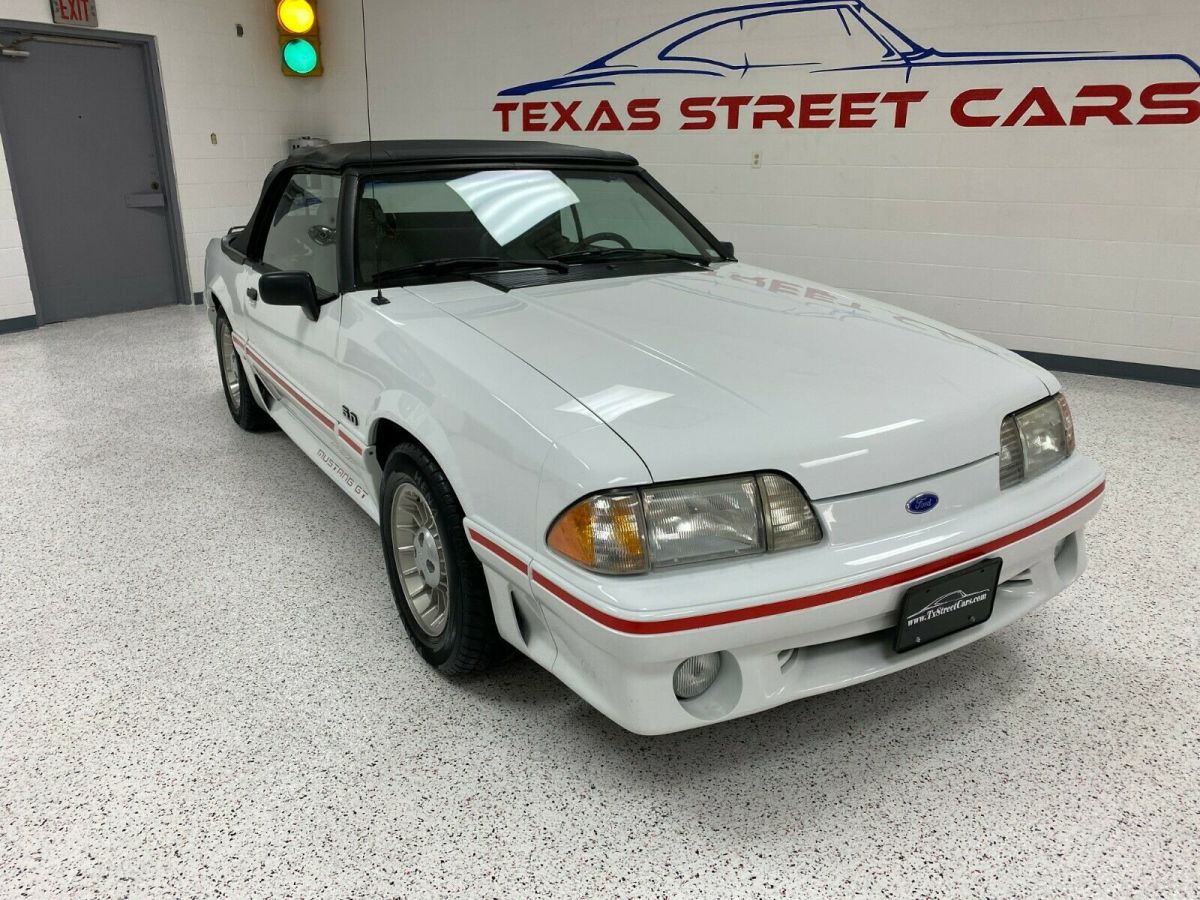 1989 White Ford Mustang Convertible