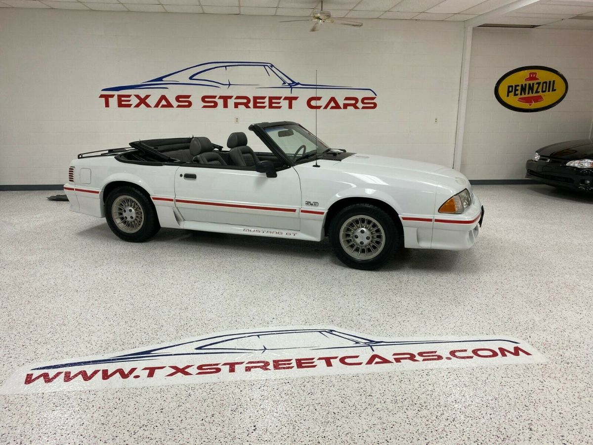 1989 White Ford Mustang Convertible