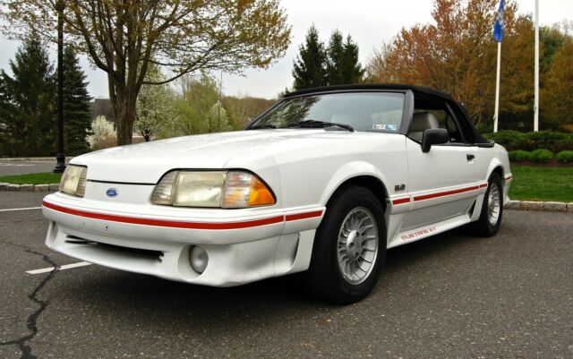 1989 White Ford Mustang Convertible