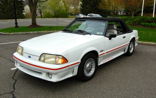 1989 White Ford Mustang Convertible