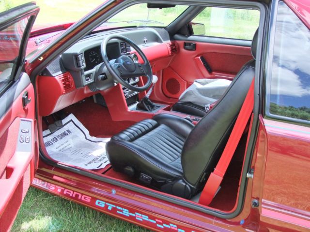 1989 Red Ford Mustang Fastback