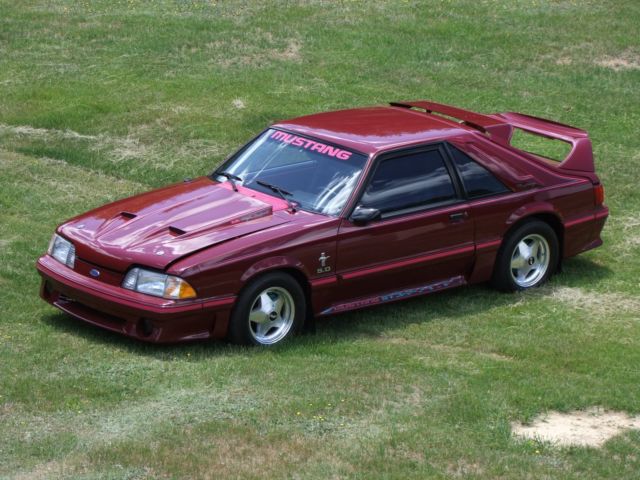 1989 Red Ford Mustang Fastback