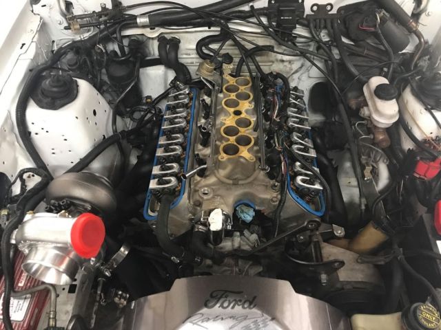 1989 White Ford Mustang