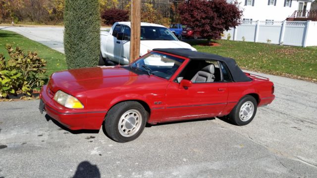 1989 Red Ford Mustang Convertible