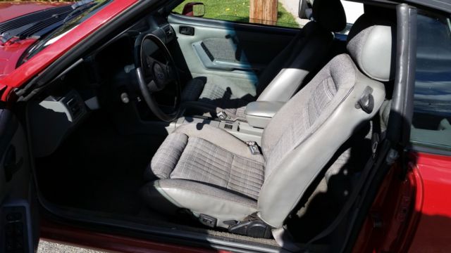 1989 Red Ford Mustang Convertible