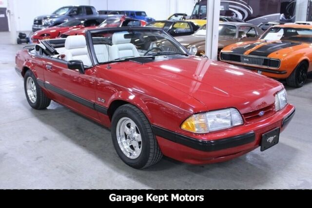 1989 Red Ford Mustang Convertible