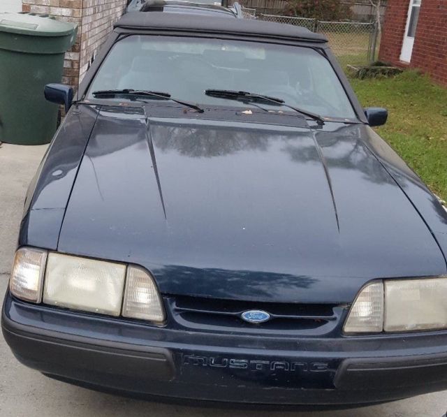 1989 Blue Ford Mustang Convertible