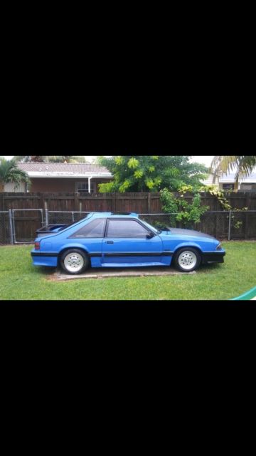 1989 Blue Ford Mustang Hatchback