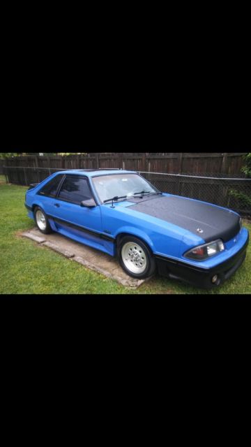 1989 Blue Ford Mustang Hatchback