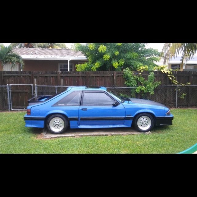 1989 Blue Ford Mustang Hatchback