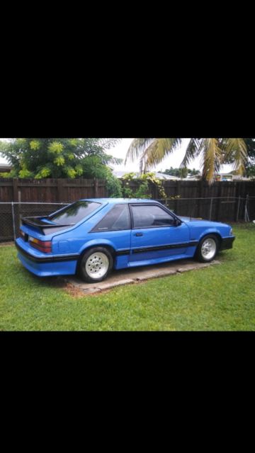 1989 Blue Ford Mustang Hatchback