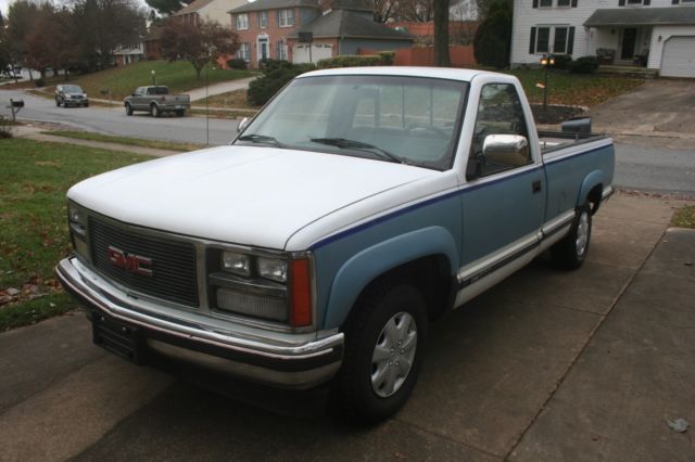 1989 Blue/WHITE GMC Sierra 1500 Standard Cab Pickup