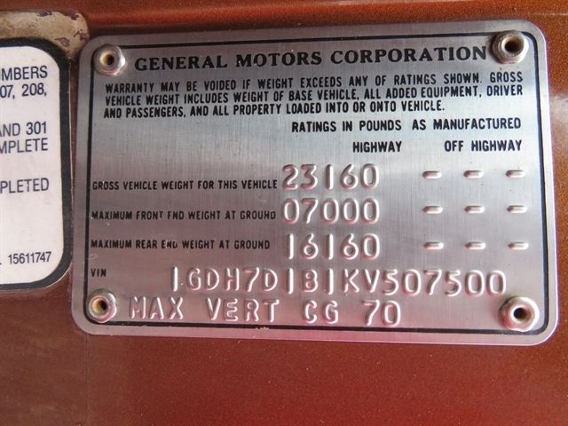 1989 Brown GMC C7 --