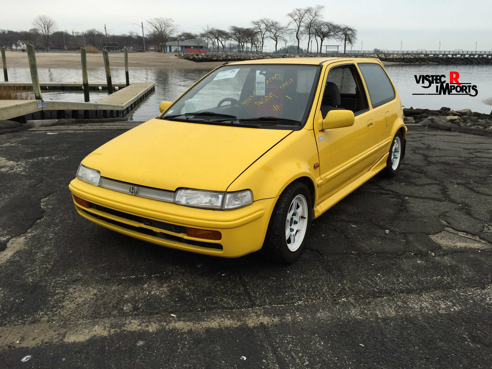 1989 Yellow Honda Civic Hatchback
