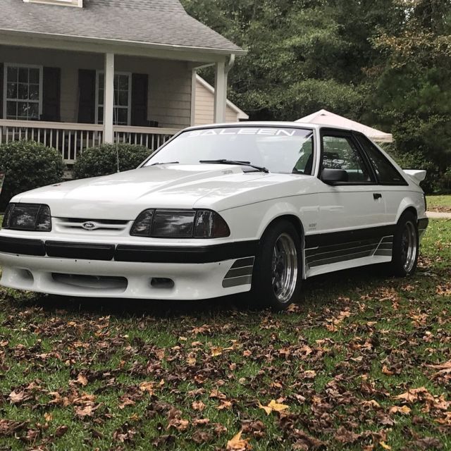 1989 White Ford Mustang Hatchback