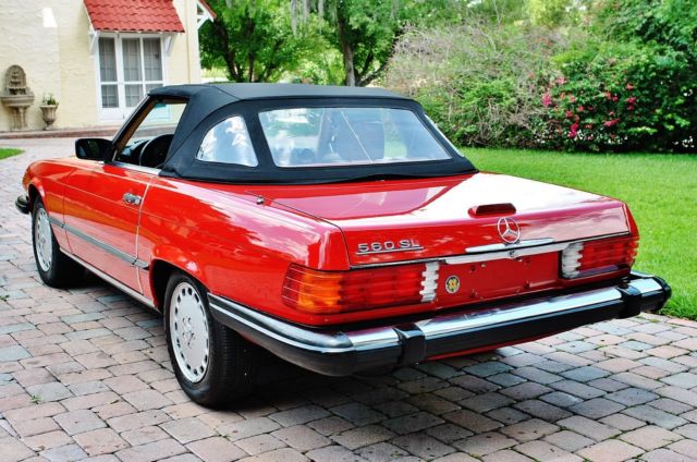 1989 Red Mercedes-Benz SL-Class Convertible