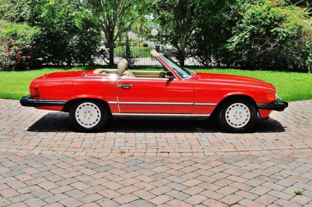 1989 Red Mercedes-Benz SL-Class Convertible