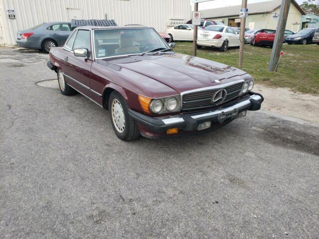 1989 Burgundy Mercedes-Benz SL-Class Convertible
