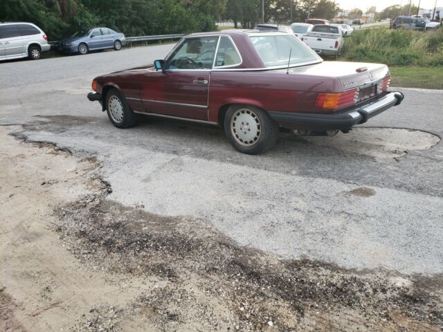 1989 Burgundy Mercedes-Benz SL-Class Convertible