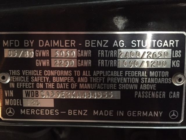 1989 Dark Gray Mercedes-Benz 500-Series Sedan