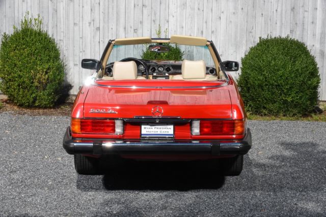 1989 Red Mercedes-Benz SL-Class Convertible