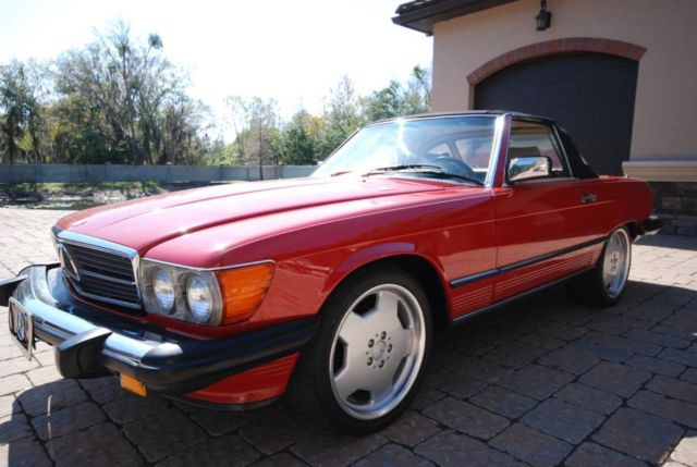 1989 Red Mercedes-Benz SL-Class Convertible