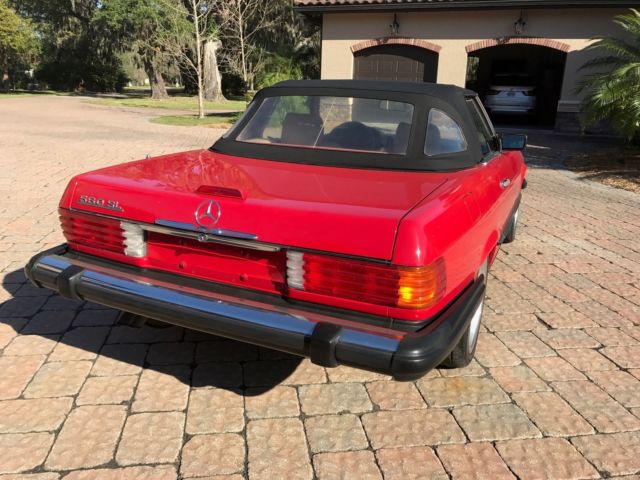 1989 Red Mercedes-Benz SL-Class Convertible