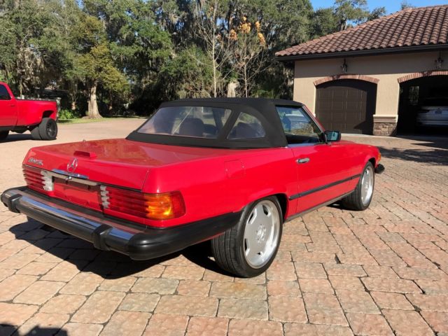 1989 Red Mercedes-Benz SL-Class Convertible