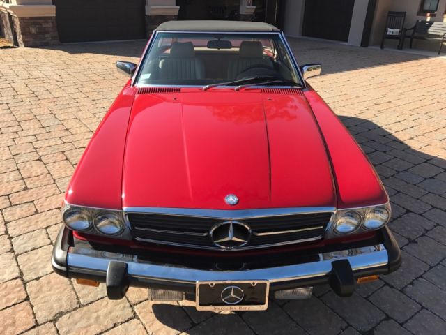 1989 Red Mercedes-Benz SL-Class Convertible