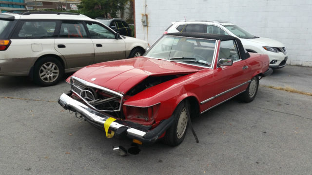 1989 Red Mercedes-Benz SL-Class conv