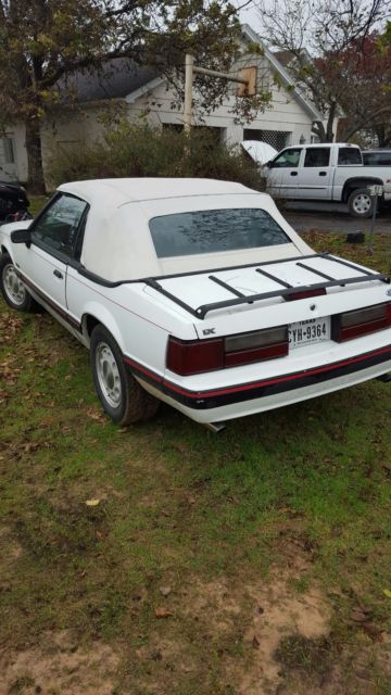 1989 White Ford Mustang Convertible