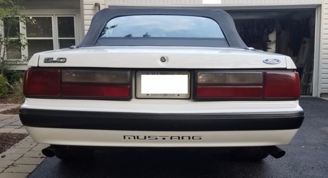 1989 White Ford Mustang Convertible