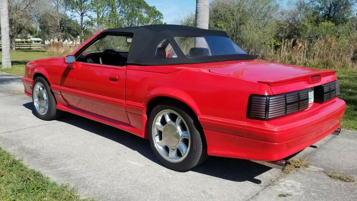 1989 Red Ford Mustang Convertible