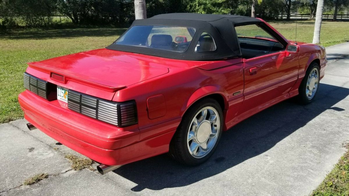 1989 Red Ford Mustang Convertible